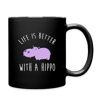 Life Is Better With A Hippo Cute Critter - Full Colour Mug - black - Right