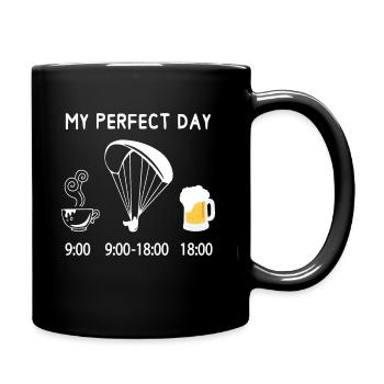 My perfect day Paragleiten - Tasse einfarbig - Schwarz - Rechts