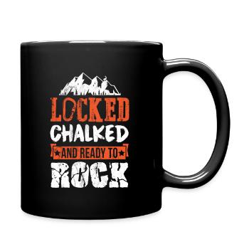 Cadeau d'escalade prêt à monter à la craie verrouillé - Mug uni - noir - Droite