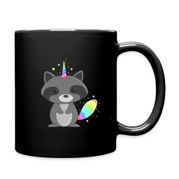 Magical Racoonicorn Sparkly Hybrid Animal Tee - Full Colour Mug - black - Right