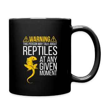 Reptile - Parlez d'avertissement sur les reptiles Attention - Mug uni - noir - Droite
