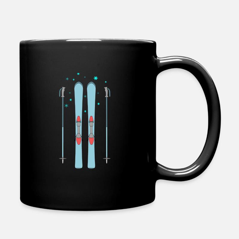 Ski Skifahren Skiurlaub Skifahrer Geschenk - Tasse einfarbig - Schwarz