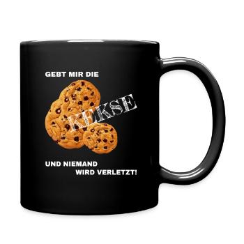 Give me the cookies and no one will be hurt! - Full Colour Mug - black - Right