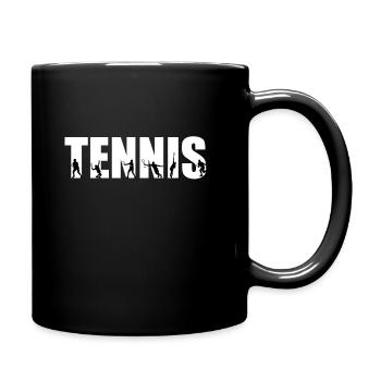Tennis Tennis-match Racket Tennisspieler Geschenk - Tasse einfarbig - Schwarz - Rechts