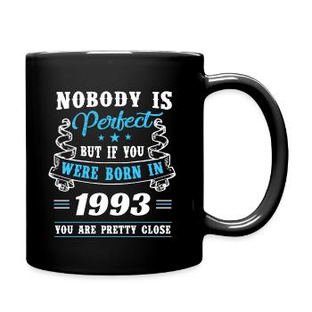 Né en 1993 assez proche de la perfection - Mug uni - noir - Droite
