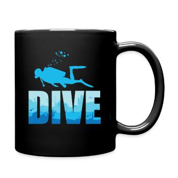 Scuba Diving Divers Shadow Deep Swim Texte - Mug uni - noir - Droite