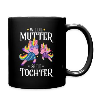 Einhorn Mutter Tochter Beziehung Shirt - Tasse einfarbig - Schwarz - Rechts