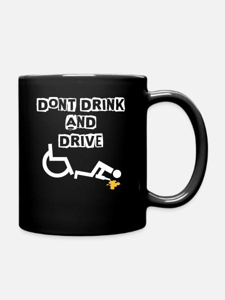 Rollstuhlfahrer - Tasse einfarbig - Schwarz