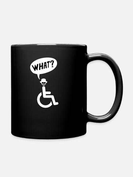 Rollstuhl - What? - Tasse einfarbig - Schwarz