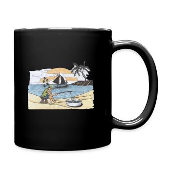 Fishing angler fish hobby fishing sport fishing - Full Colour Mug - black - Right