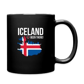Carte de l'Islande avec drapeau - J'y suis allé - Mug uni - noir - Droite