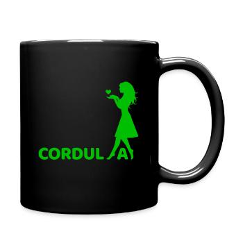 Vert cordula - Mug uni - noir - Droite