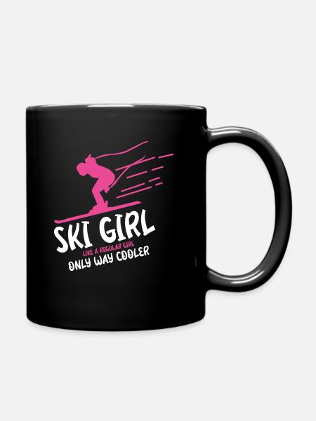 Ski Girl - Full Colour Mug - black