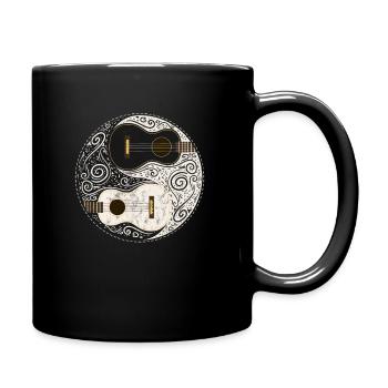 Nouveauté Yin Yang Ukulele Guitar Bass - Mug uni - noir - Droite