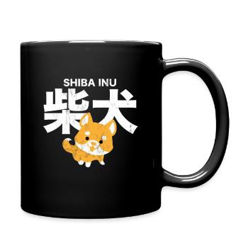 Shiba Inu Tshirt Japanese Rare Dog Species Doge - Full Colour Mug - black - Right