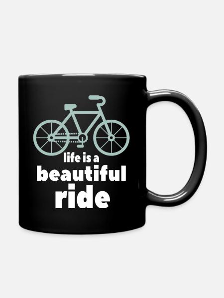 Fahrrad Spruch - Tasse einfarbig - Schwarz