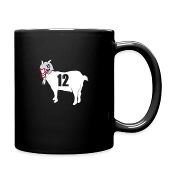 Tom Brady 12 cadeau de chemise de chèvre - Mug uni - noir - Droite