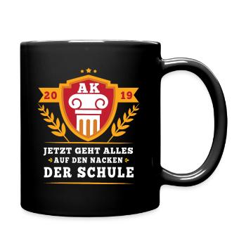 Abschluss Shirt Motto Spruch 2019 - Tasse einfarbig - Schwarz - Rechts