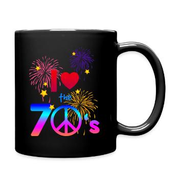 70er Liebe - Tasse einfarbig - Schwarz - Rechts