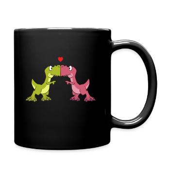 Dino Paar - Tasse einfarbig - Schwarz - Rechts