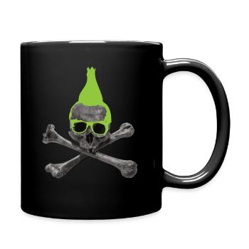 Punk Skull - Irokese Punkrock Totenkopf Shirt - Tasse einfarbig - Schwarz - Rechts