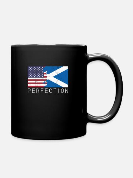 American + Scottish = Perfection Flag - Full Colour Mug - black
