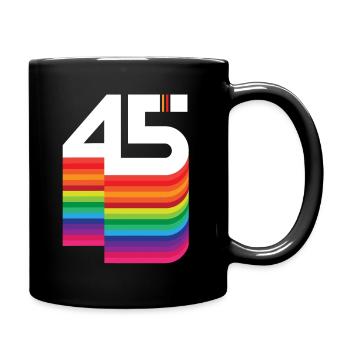 45 Jahre "Geburtstag" - Tasse einfarbig - Schwarz - Rechts