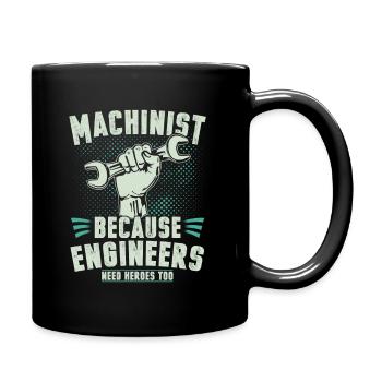 Machinist hero - Full Colour Mug - black - Right