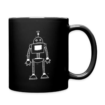 Vintage Retro Sci Fi Robot - 1950S - Full Colour Mug - black - Right