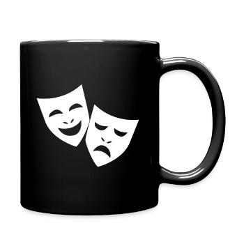 Theater - fröhlich und traurig Maske - Tasse einfarbig - Schwarz - Rechts