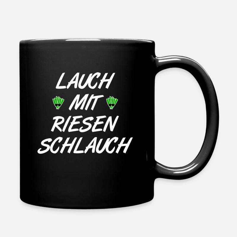 Lauch mit riesen Schlauch - Tasse einfarbig - Schwarz