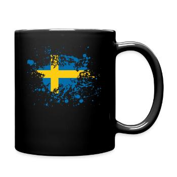 schweden flagge ink - Tasse einfarbig - Schwarz - Rechts