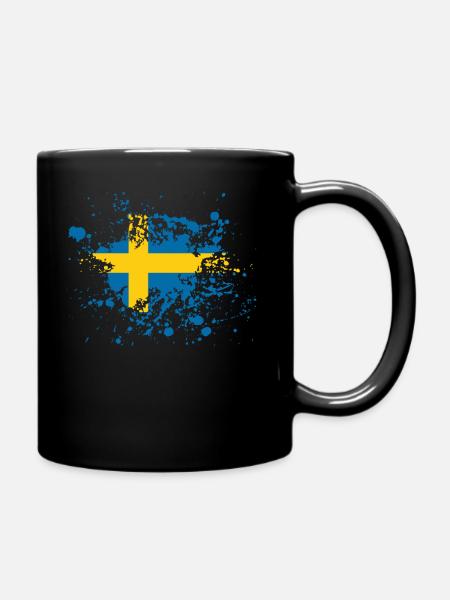 schweden flagge ink - Tasse einfarbig - Schwarz