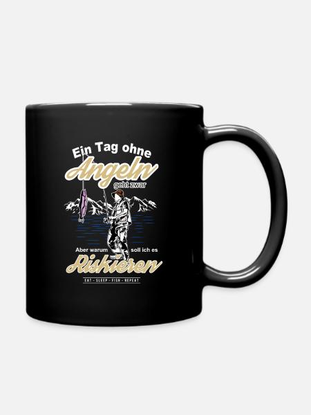 Angeln Angler Fische Sportfischer Fischen Geschenk - Tasse einfarbig - Schwarz