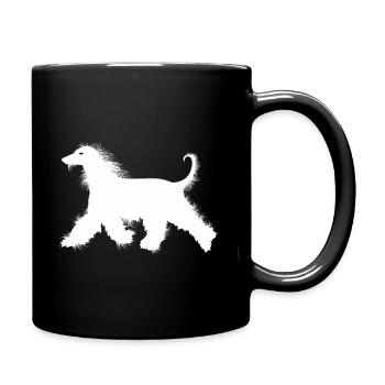 Afghanischer Windhund - Tasse einfarbig - Schwarz - Rechts