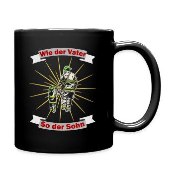 Feuerwehr Geschenk - Tasse einfarbig - Schwarz - Rechts