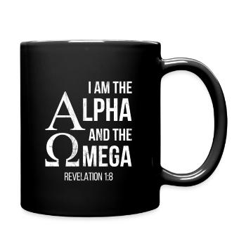 I Am The Alpha And The Omega Christian - Full Colour Mug - black - Right