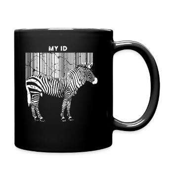 Zebra Streifen - Tasse einfarbig - Schwarz - Rechts