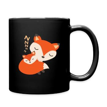 Mignon bébé renard endormi ayant une sieste - Mug uni - noir - Droite