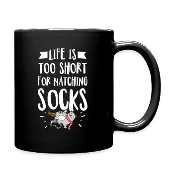 Life Is Too Short Funny Socks Quote Gift - Full Colour Mug - black - Right