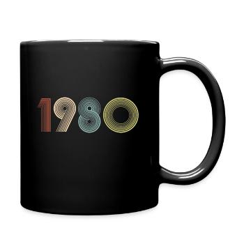 Geburtsjahr 1980 - Tasse einfarbig - Schwarz - Rechts