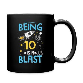 Rakete des Sonnensystems zum Weltraum-Geburtstag, der 10 ist - Tasse einfarbig - Schwarz - Rechts