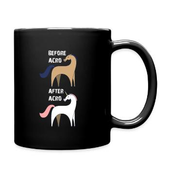 Vorher Nachher Acro Donkey Horse Vs Unicorn Funny - Tasse einfarbig - Schwarz - Rechts