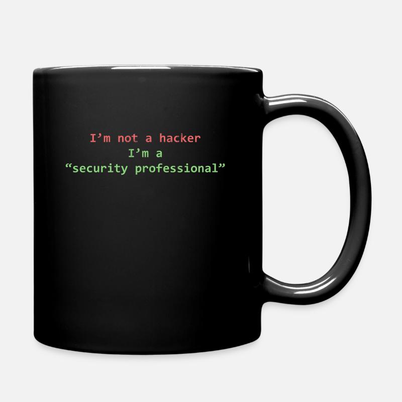 Je ne suis pas un hacker Je suis un professionnel de la sécurité - Mug uni - noir
