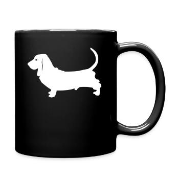 Basset Hound - Full Colour Mug - black - Right
