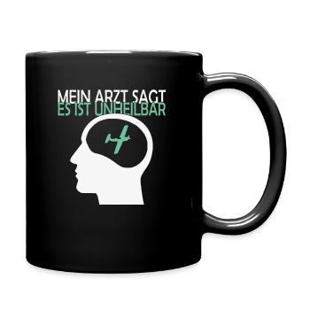 Unheilbar modellflug modellflieger pilot - Tasse einfarbig - Schwarz - Rechts