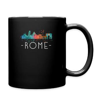 Rome : Watercolor City Skyline Italy State - Full Colour Mug - black - Right