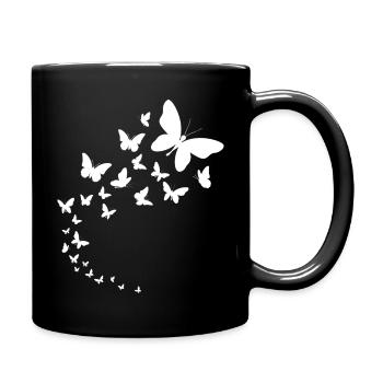 Butterflies fly insect gift beautifully - Full Colour Mug - black - Right