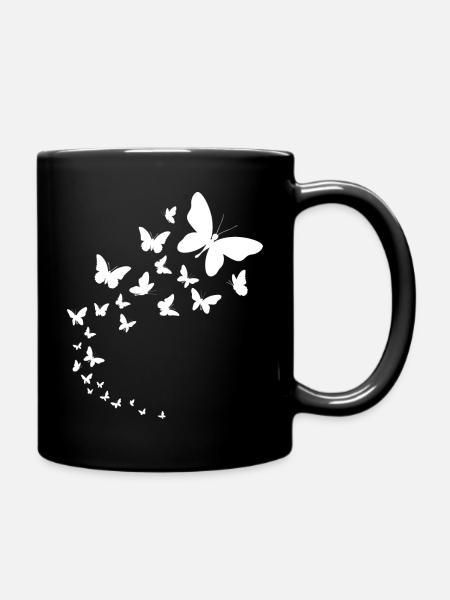 Butterflies fly insect gift beautifully - Full Colour Mug - black