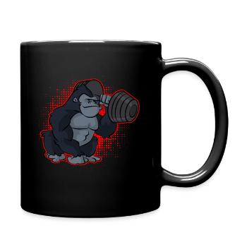 Gorilla Krafttraining - Tasse einfarbig - Schwarz - Rechts